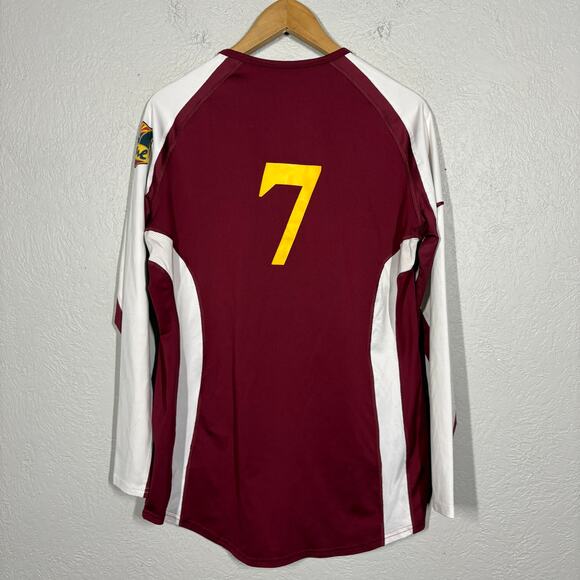 Nike Club One Athletic Jersey Long Sleeve Sport Cool Down Burgundy 7 - XL - Picture 4 of 5